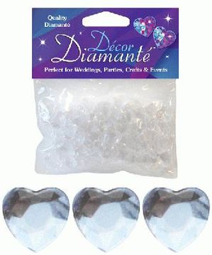 Décor Diamanté™ 12mm Hearts 28g bag, Clear - Accessories