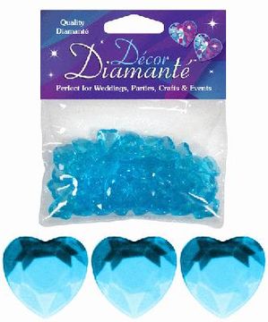 Décor Diamanté™ 12mm Hearts 28g bag, Pearl Blue - Accessories