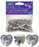 Décor Diamanté™ 12mm Hearts 28g bag, Silver (Clear with mirrored back) - Accessories