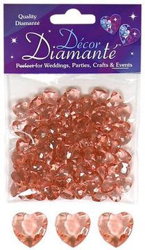 12mm Décor Diamante Double Faced Heart 28g No.87 Rose Gold - Accessories