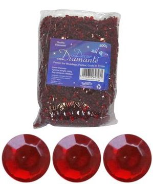 6mm Décor Diamante Diamonds 500g Bulk Bag No.40 Ruby - Accessories