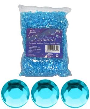 6mm Décor Diamante Diamonds 500g Bulk Bag No.25 Pearl Blue - Accessories