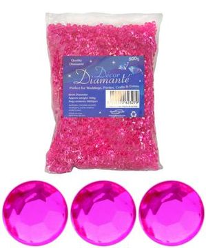 6mm Décor Diamante Diamonds 500g Bulk Bag No.34 Hot pink - Accessories