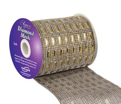 Eleganza Diamond Mesh 11cm x 4.5m Pattern No.352 Gold No.35 - Accessories