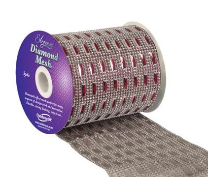Eleganza Diamond Mesh 11cm x 4.5m Pattern No.352 Red No.16 - Accessories