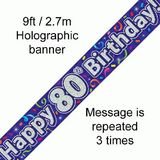 80th Birthday Streamers - Banners & Bunting