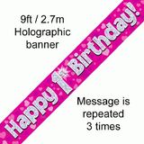 1st Birthday Pink - Banners & Bunting