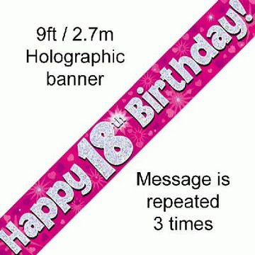 18th Birthday Pink - Banners & Bunting