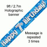 7th Birthday Blue - Banners & Bunting