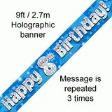 8th Birthday Blue - Banners & Bunting