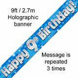 9th Birthday Blue - Banners & Bunting