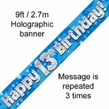 13th Birthday Blue - Banners & Bunting