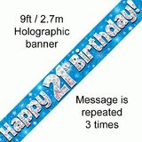 21st Birthday Blue - Banners & Bunting