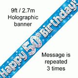 50th Birthday Blue - Banners & Bunting