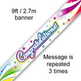 9ft Banner Congratulations Swirl - Banners & Bunting