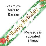 9ft Banner Tropical Birthday - Banners & Bunting