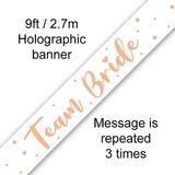 9ft Banner Team Bride Metallic - Banners & Bunting