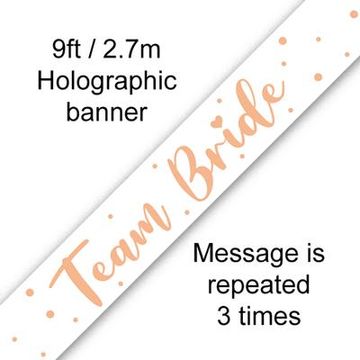 9ft Banner Team Bride Metallic - Banners & Bunting