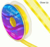 15mm Satin Edge Organza Ribbon Yellow - Ribbons