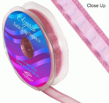 15mm Satin Edge Organza Ribbon Dusky Pink - Ribbons