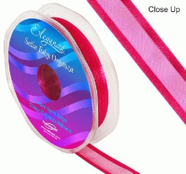 15mm Satin Edge Organza Ribbon Deep Cerise - Ribbons