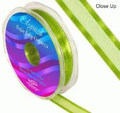 15mm Satin Edge Organza Ribbon Pistachio - Ribbons