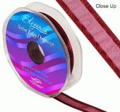 15mm Satin Edge Organza Ribbon Burgundy - Ribbons