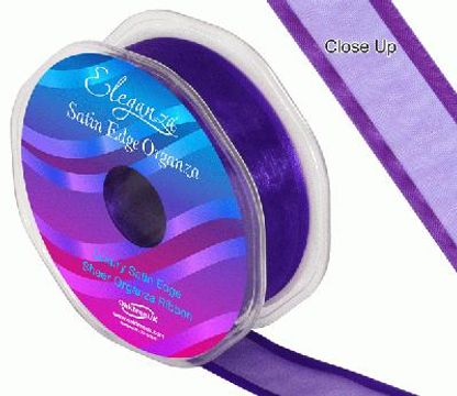 25mm Satin Edge Organza Ribbon Purple - Ribbons
