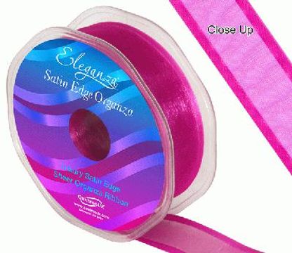 25mm Satin Edge Organza Ribbon Fuchsia - Ribbons