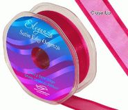 25mm Satin Edge Organza Ribbon Deep Cerise - Ribbons