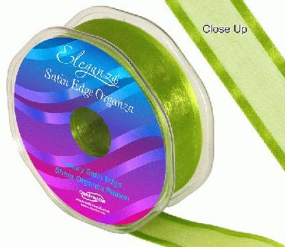 25mm Satin Edge Organza Ribbon Pistachio - Ribbons