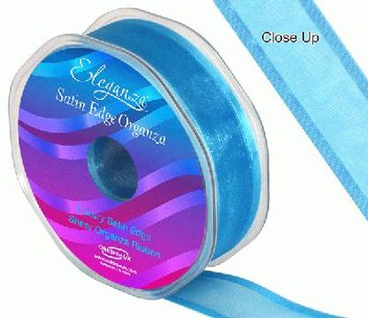 25mm Satin Edge Organza Ribbon Turquoise - Ribbons