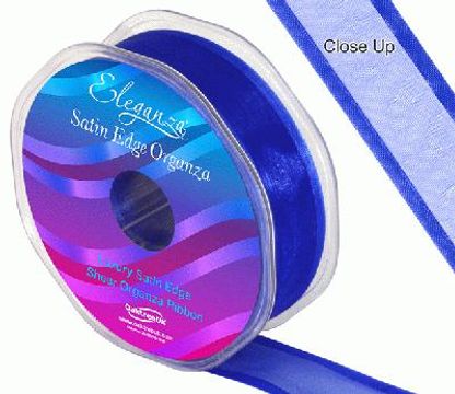 25mm Satin Edge Organza Ribbon Royal Blue - Ribbons