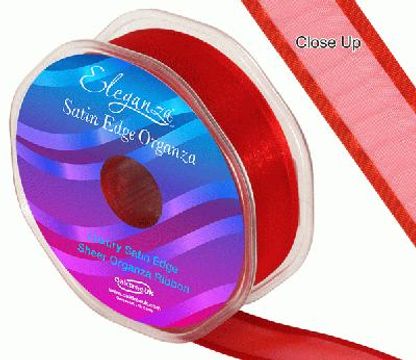 25mm Satin Edge Organza Ribbon Red - Ribbons