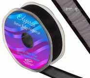 25mm Satin Edge Organza Ribbon Black - Ribbons