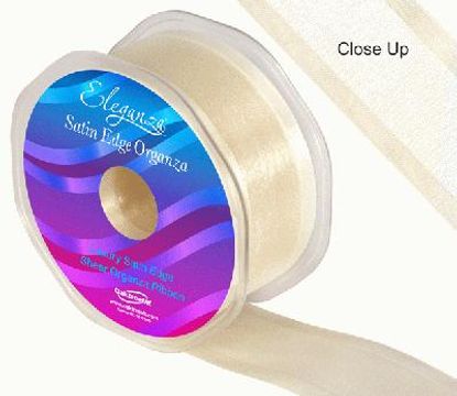 38mm Satin Edge Organza Ribbon Ivory - Ribbons