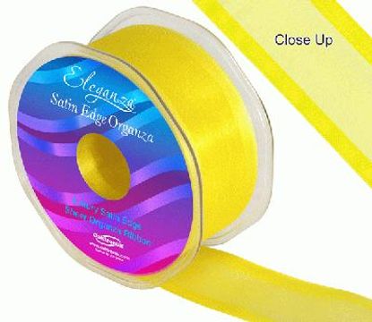 38mm Satin Edge Organza Ribbon Yellow - Ribbons