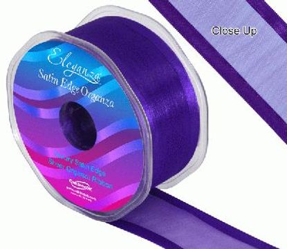 38mm Satin Edge Organza Ribbon Purple - Ribbons