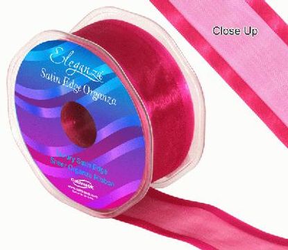 38mm Satin Edge Organza Ribbon Deep Cerise - Ribbons