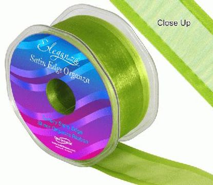 38mm Satin Edge Organza Ribbon Pistachio - Ribbons