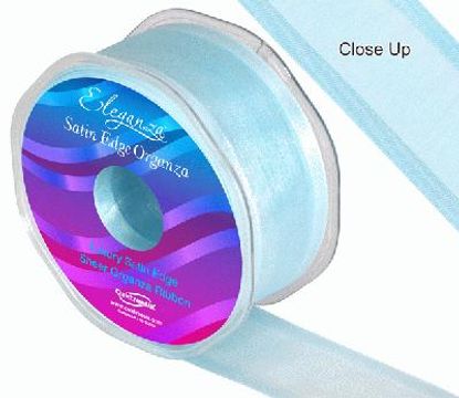 38mm Satin Edge Organza Ribbon Duck Egg Blue - Ribbons