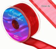 38mm Satin Edge Organza Ribbon Red - Ribbons