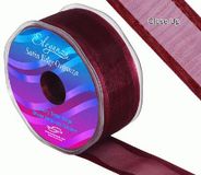 38mm Satin Edge Organza Ribbon Burgundy - Ribbons