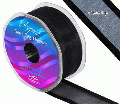 38mm Satin Edge Organza Ribbon Black - Ribbons