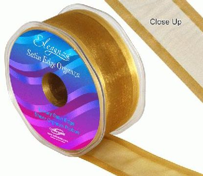 38mm Satin Edge Organza Ribbon Gold - Ribbons