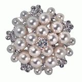 Diamant&eacute; Brooches - Pearl/Diamant&eacute; Cluster 25mm - 3pcs - Accessories