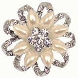 Diamanté Brooch - Diamanté Floral Design 40mm 1pc - Accessories