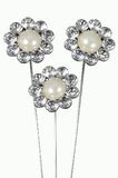 Eleganza Large Pearl Diamante Surround Wire Picks 28mm 8inch 3pcs - Accessories