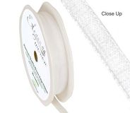 Woven Edge Ribbon 6mm x 20m White No.01 - Ribbons