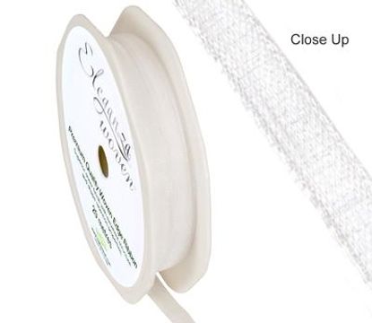 Woven Edge Ribbon 6mm x 20m White No.01 - Ribbons